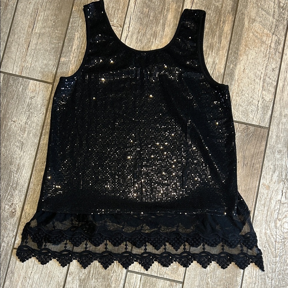 Origami Black Sequin Blouse - Picture 3 of 3